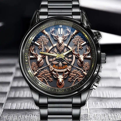 Personalized Hunting Deer Head Watch - Designed For Hunting Enthusiasts