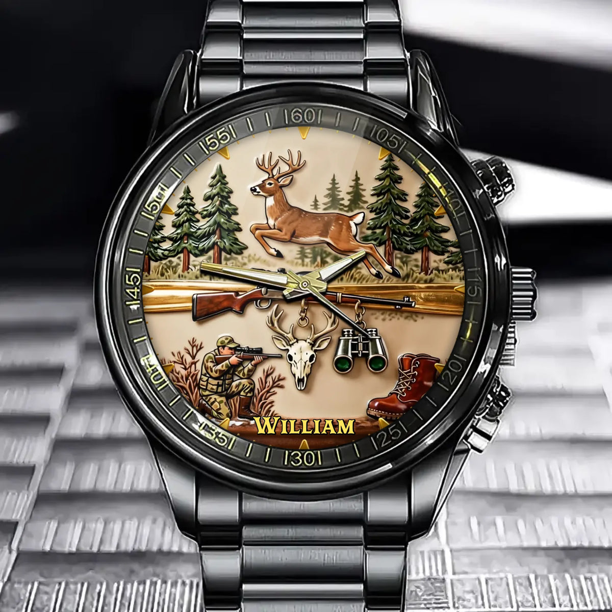 Personalized Hunting Watch - Wildlife Theme Custom Names