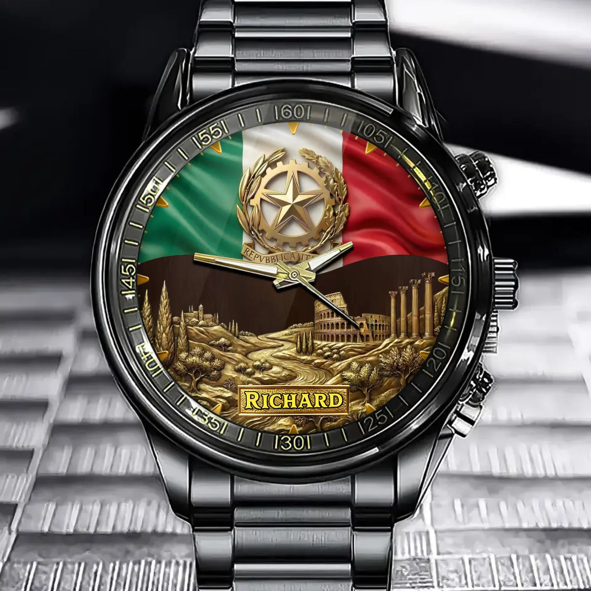 Personalized Italian Pride Watch – Custom Your Name Remember Your Roots