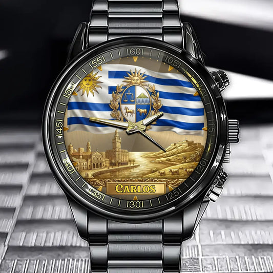 Personalized Uruguay Coat Of Arms Watch – Custom Name For National Pride