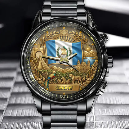 Personalized Guatemalan Pride Watch – Custom Name For National Spirit