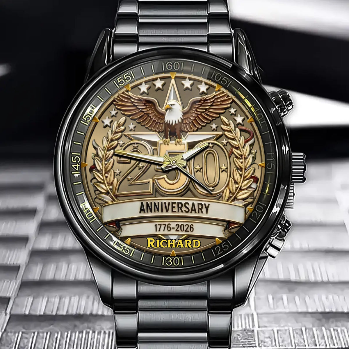 Personalized 250th Anniversary Eagle Glory Watch – Custom Name For Historical Tribute