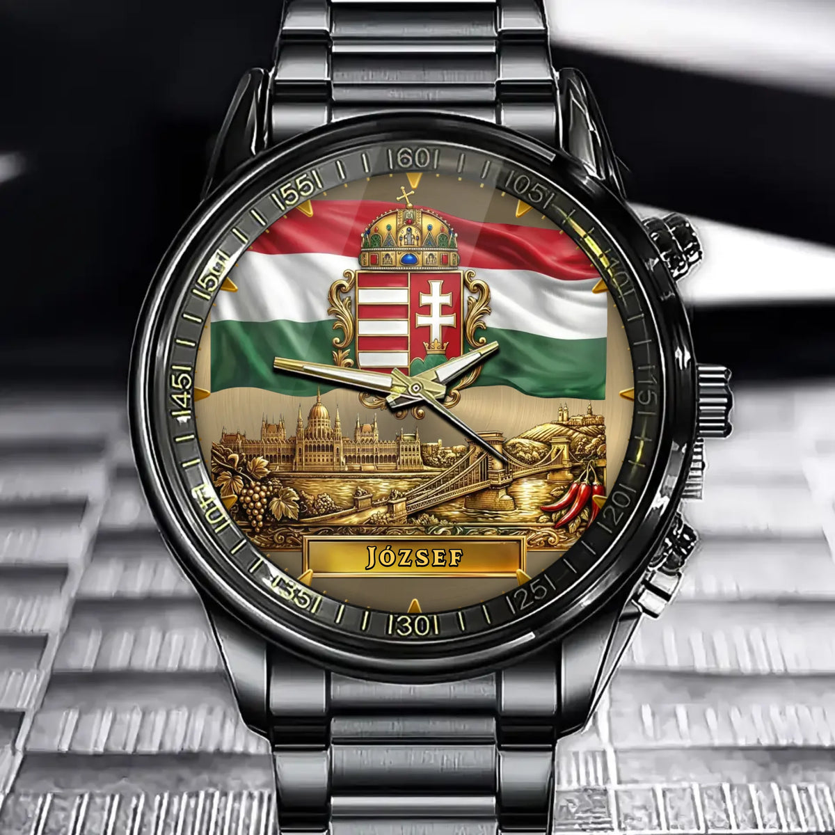 Personalized Hungary Coat of Arms Watch – A Timeless Symbol of National Pride