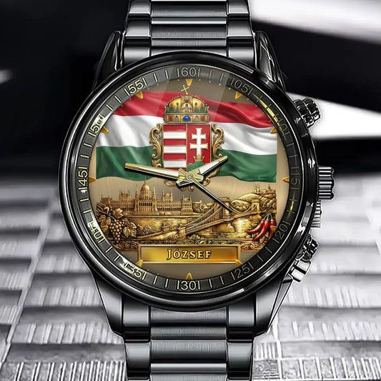 Personalized Hungary Coat of Arms Watch – A Timeless Symbol of National Pride
