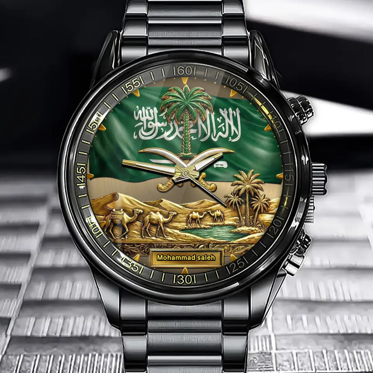 Personalized Saudi Arabia Heritage Watch – Custom Name For National Pride
