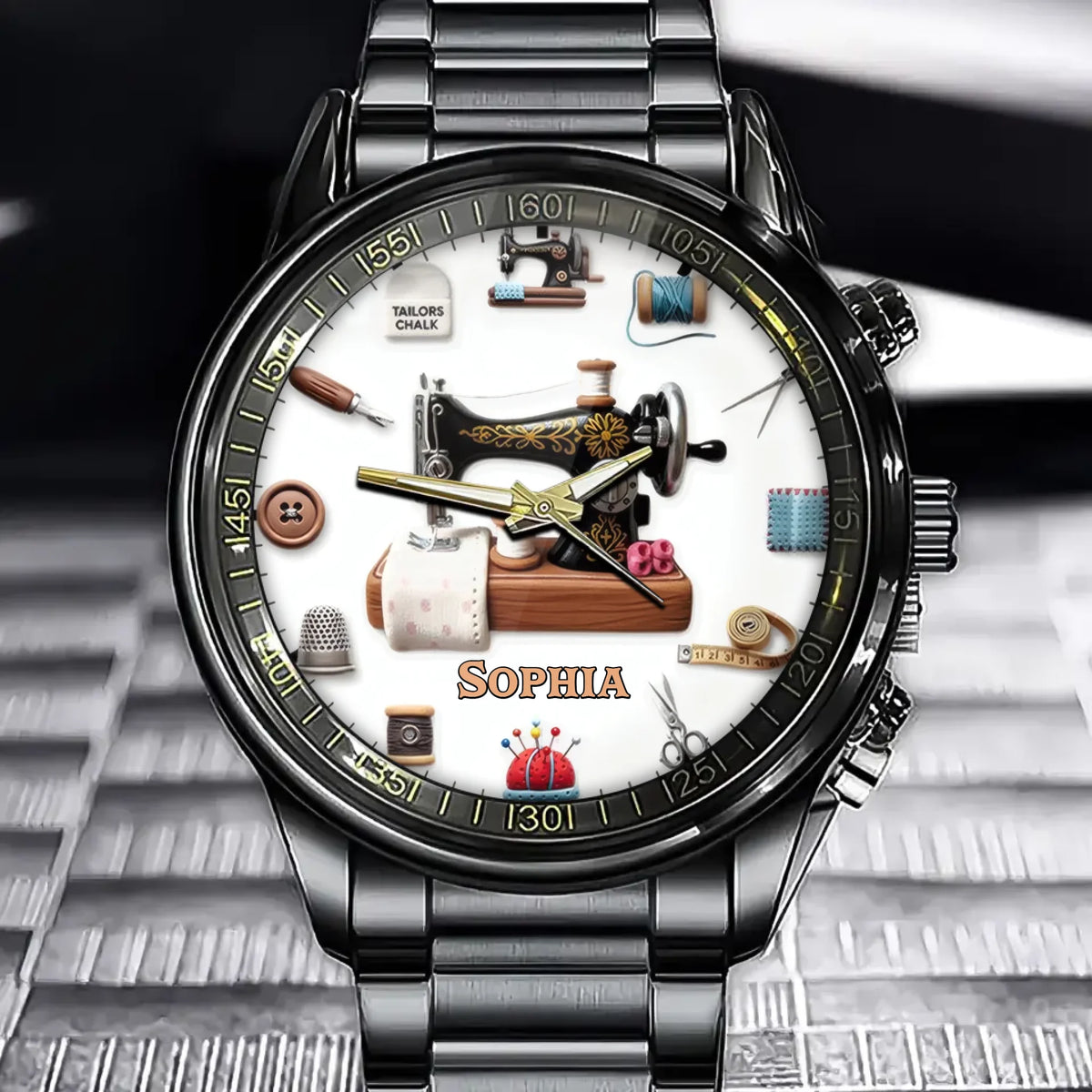 Tailored for You Watch - Personalized Elegant Sewing-Inspired Watch with Your Name