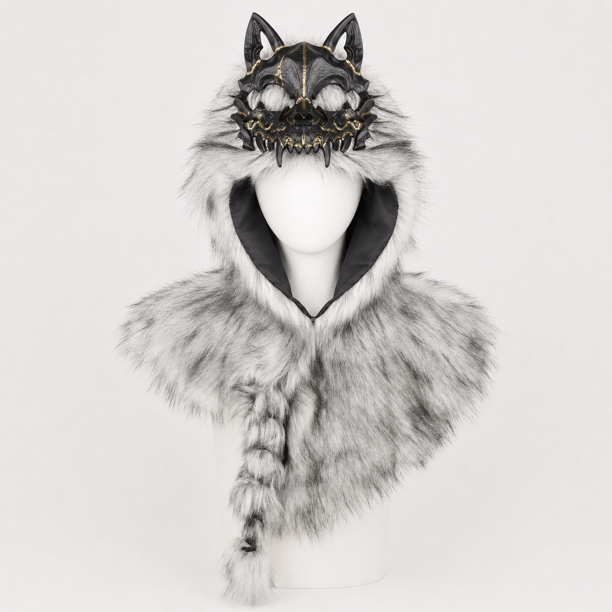 45% OFF🔥Viking Wolf Headdress – Black & Gold Werewolf Mask for Halloween, LARP & Cosplay